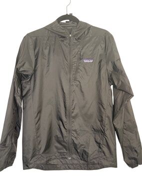 Patagonia Houdini Jacket Womens Small Black Full Zip Hooded Windbreaker 24147